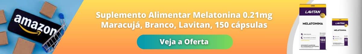Suplemento Alimentar Melatonina 0.21mg Maracujá, Branco, Lavitan, 150 cápsulas
